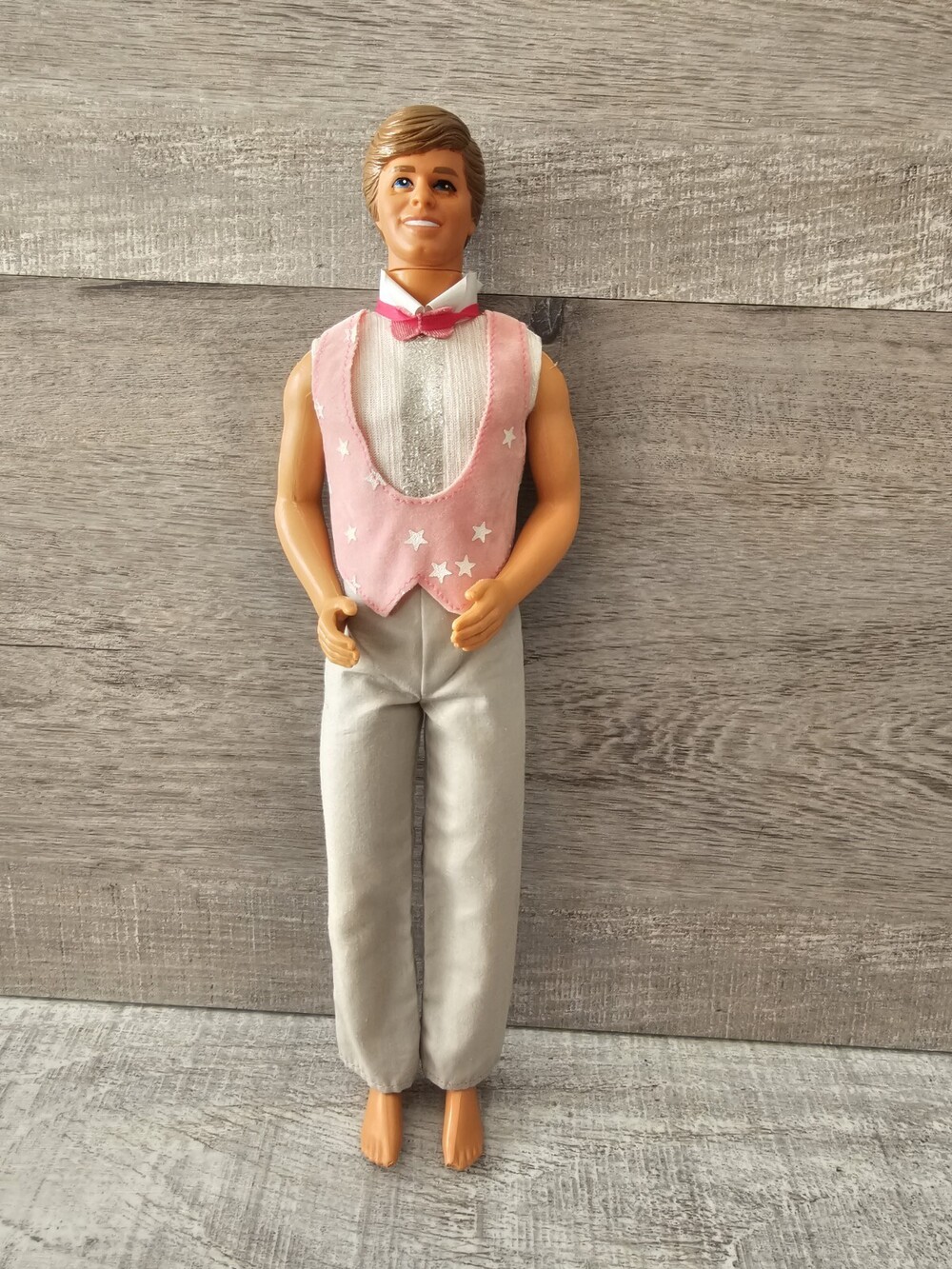 Mattel Vintage Dream Glow Ken Barbie Suede Suit Pants Starry Vest Glows! 1985
